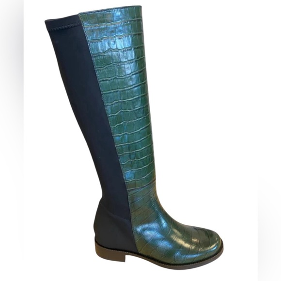 Unity in Diversity Mozart Knee Height Riding Boots Black & Green sizes 36 37 - Picture 2 of 7